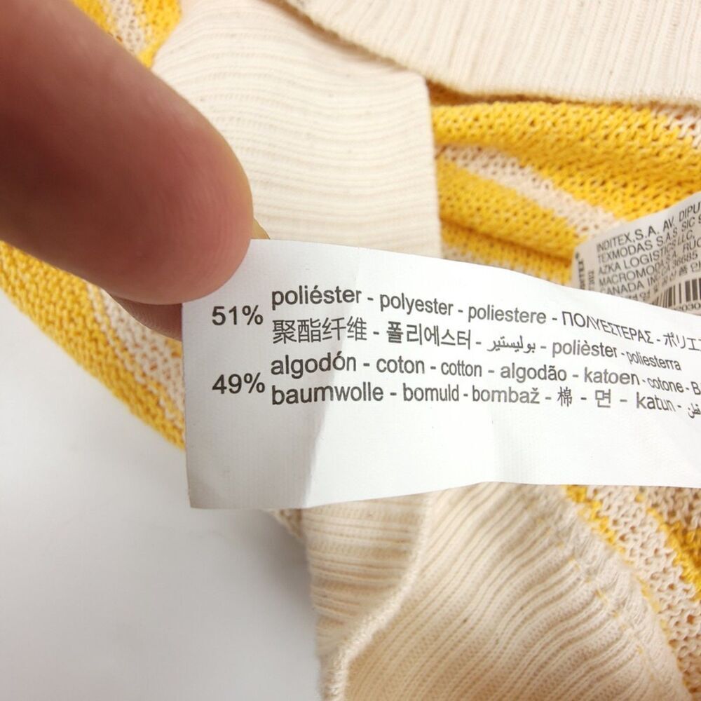 NEW Zara 90's Oversized Vintage Striped V-Rib Knit Sweater Vest Cream Medium Y2k - Picture 6 of 7